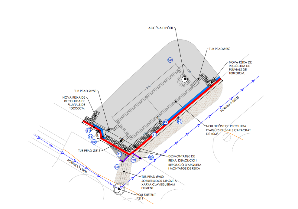 Inici de la construcció del nou dipòsit d'aigües pluvials del Parc del Litoral